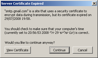 GMail\'s expired SSL certificate